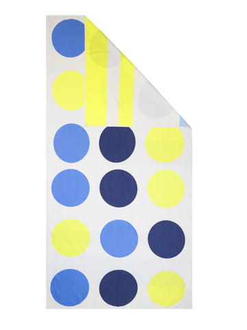 Reversible Quick Dry Beach Towel Yellow Dots